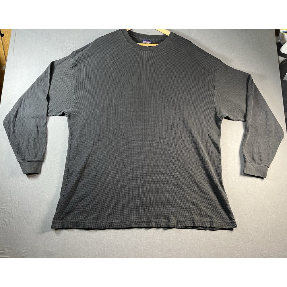 Vintage Champion Navy Black Long Sleeve 3XL Shirt Thermal Warm Up Mens